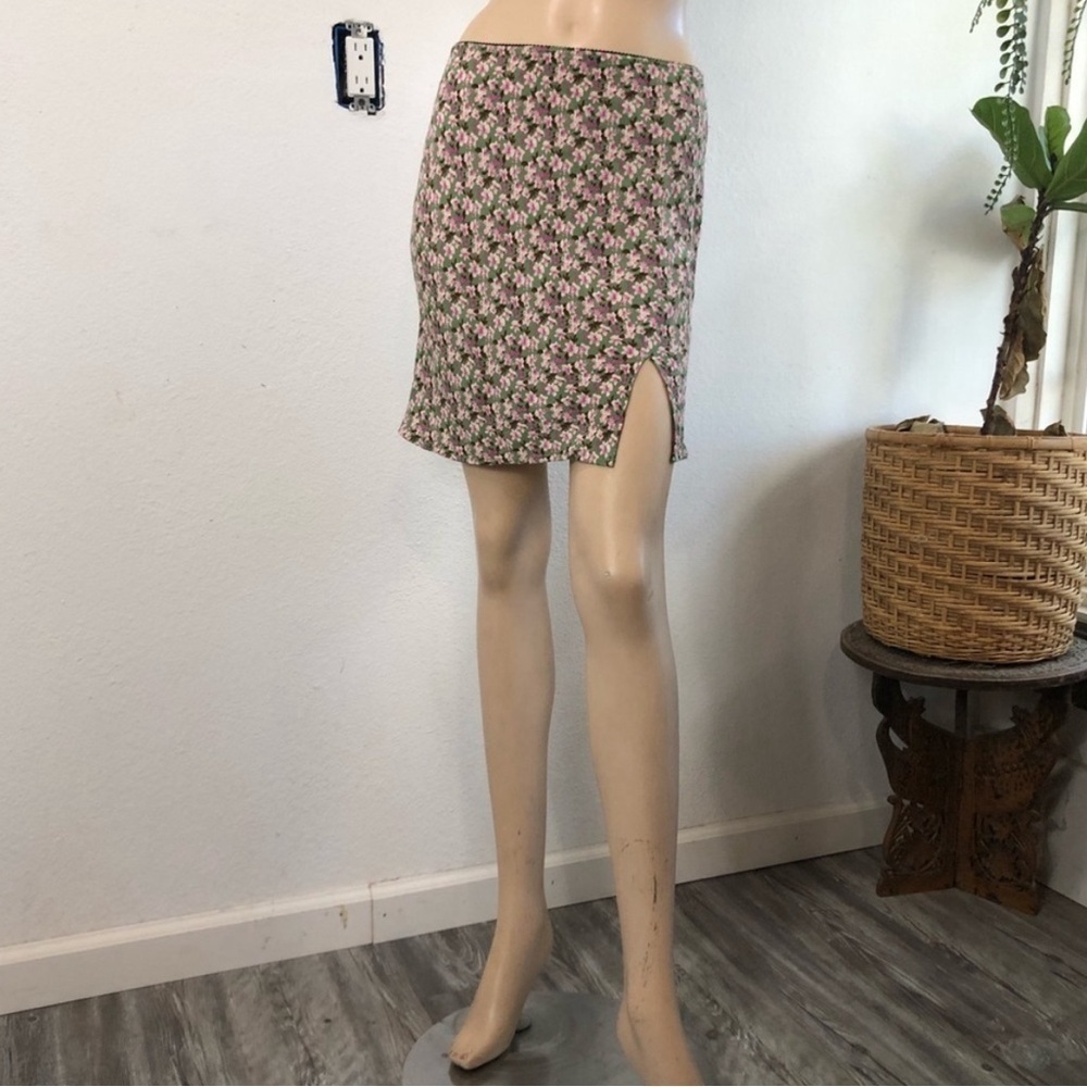 Audrey3+1 mini floral skirt elastic waist